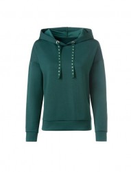 Mikina s kapucňou a ozdobnou šnúrkou na sťahovanie, petrolejová #1