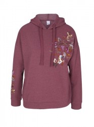 Mikina s kapucňou a perličkami Linea Tesini, bordová #1