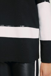 Mikina s ozdobnými flitrami Rick Cardona, čierno-biela #4