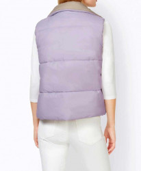 Obojstranná prešívaná vesta Rick Cardona, béžovo-fialová #6