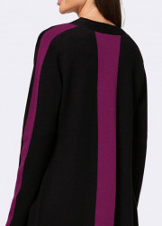 Obojstranný pletený kabát Rick Cardona, čierno-fialový #4