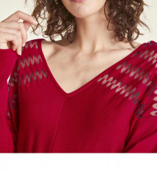 Oversized pulóver s transparentným vzorom Heine, červený #2