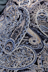 Paisley pulóver s kamienkami Création L, modro-farebná #4