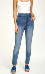 Paperbag džínsy s vysokým pásom Linea Tesini, modré #2
