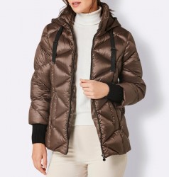 Páperová prešívaná bunda s kapucňou Création L Premium, hnedá #2