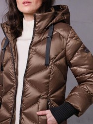 Páperová prešívaná bunda s kapucňou Création L Premium, hnedá #5