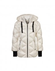 Páperová prešívaná bunda s kapucňou Création L Premium, krémová #1