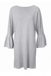 Pletené šaty s volánmi Heine, sivé #1