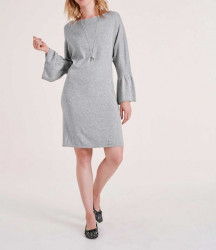 Pletené šaty s volánmi Heine, sivé #2