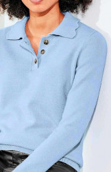 Polo pulóver s golierom Linea Tesini, modrý #4