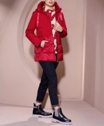 Prešívaná bunda s efektom syntetického páperia Green Goose, červená #3