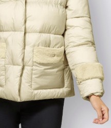Prešívaná bunda s umelou kožušinou Isabell Schmitt Collection, piesková #5
