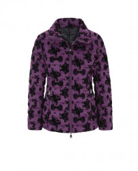 Prešívaná bunda s vločkovou potlačou Ashley Brooke, fialovo-čierna #1
