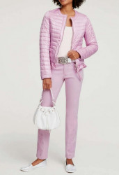 Prešívaná bunda s volánmi Linea Tesini, ružová #2