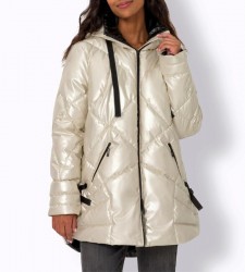 Prešívaná bunda so stojačikom a kapucňou HEINE, metalická farba #2