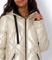 Prešívaná bunda so stojačikom a kapucňou HEINE, metalická farba #5