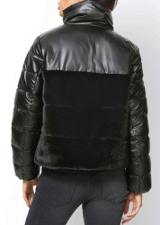 Prešívaná bunda z umelej kožušiny Rick Cardona, čierna #3