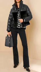 Prešívaná bunda z umelej kožušiny Rick Cardona, čierna #5