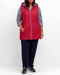 Prešívaná vesta s pruhovanou podšívkou Sheego, červená #2