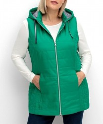 Prešívaná vesta s pruhovanou podšívkou Sheego, zelená
