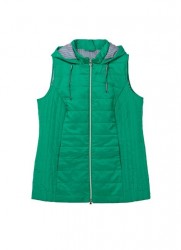 Prešívaná vesta s pruhovanou podšívkou Sheego, zelená #1