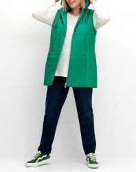 Prešívaná vesta s pruhovanou podšívkou Sheego, zelená #2