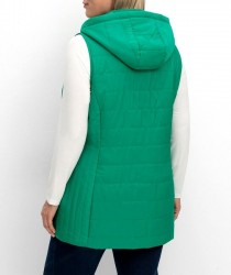 Prešívaná vesta s pruhovanou podšívkou Sheego, zelená #3