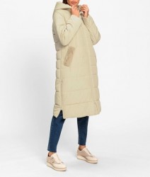 Prešívaný kabát s podšívkou z umelej kožušiny HEINE, krémový #2