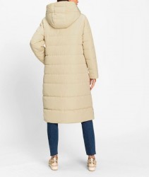 Prešívaný kabát s podšívkou z umelej kožušiny HEINE, krémový #3