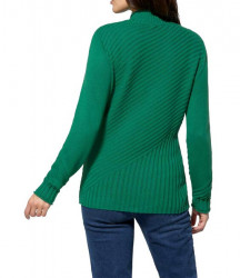 Prima bavlnený pulóver s rebrovaným vzorom Création L Premium, zelený #3