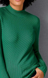 Prima bavlnený pulóver s rebrovaným vzorom Création L Premium, zelený #4