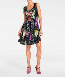 Princeznovské šaty s kvetovanou potlačou Ashley Brooke, čierno-farebné #2