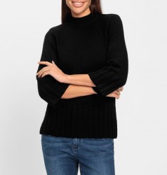 Pulóver s 3/4 rukávom a stojačikom HEINE, čierna #2