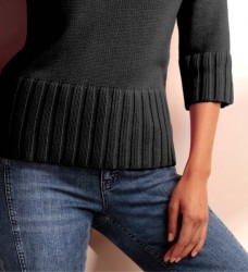 Pulóver s 3/4 rukávom a stojačikom HEINE, čierna #4