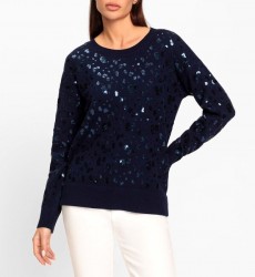 Pulóver s ozdobnými flitrami HEINE, modrý #2