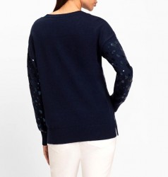 Pulóver s ozdobnými flitrami HEINE, modrý #3