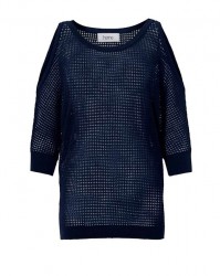 Pulóver so sieťovaným vzorom a výrezmi Cut-Outs Heine, modrá #1