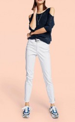 Pulóver so sieťovaným vzorom a výrezmi Cut-Outs Heine, modrá #2