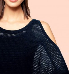 Pulóver so sieťovaným vzorom a výrezmi Cut-Outs Heine, modrá #4