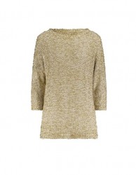 Pulóver zo stužkovej priadze Création L, béžovo-krémový #1