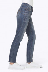 Push-up džínsy s potlačou Linea Tesini, svetlo modré #4