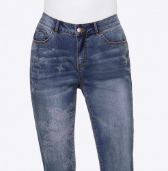 Push-up džínsy s potlačou Linea Tesini, svetlo modré #5