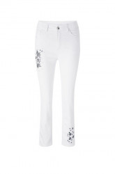 Push-up džínsy s výšivkou Linea Tesini, biele #1