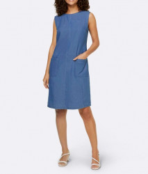 Púzdrové rifľové šaty Linea Tesini, modré #2