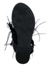 Sandále Dianette s perím, čierna #6
