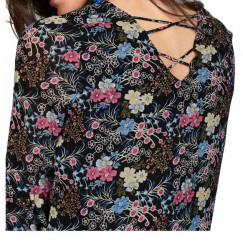 Šaty s kvetinovou potlačou a šnurovaním Aniston, čierno-farebné #2
