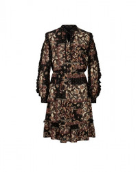 Šaty s Paisley potlačou Linea Tesini, čierno-farebné #1
