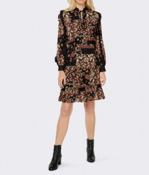 Šaty s Paisley potlačou Linea Tesini, čierno-farebné #2