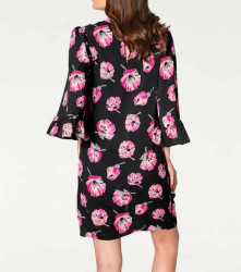Šaty s potlačou Ashley Brooke, čierno-ružové #3