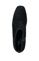 Semišové členkové topánky s perlami, čierne #3
